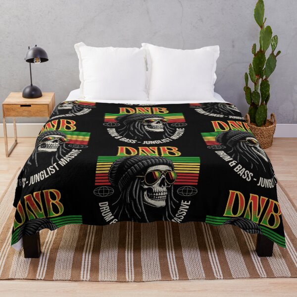 Item preview, DNB - Rasta Skull (white)  designed and sold by Discothreadz.