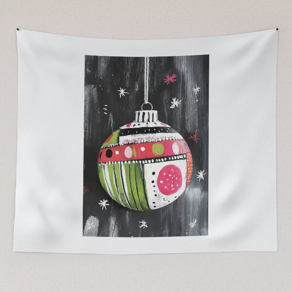 Item preview, Colorful Christmas Ornament with Geometric Patterns and Star Accents Abstract Digital Art designed and sold by OlfactoART Studio.