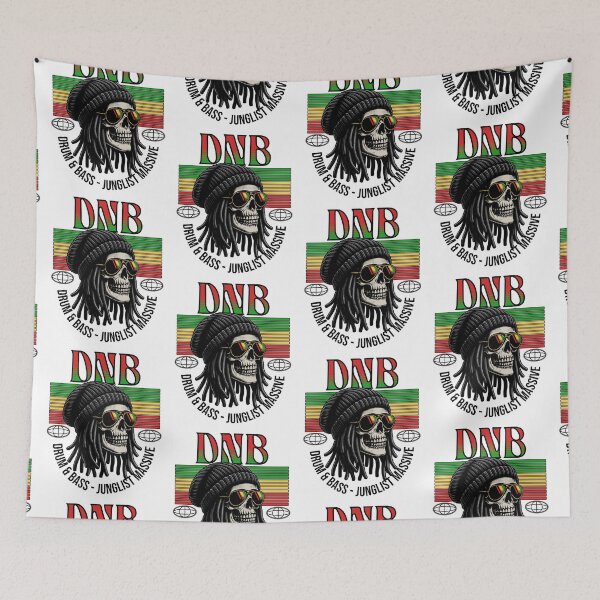 Item preview, DNB - Rasta Skull (Black)  designed and sold by Discothreadz.