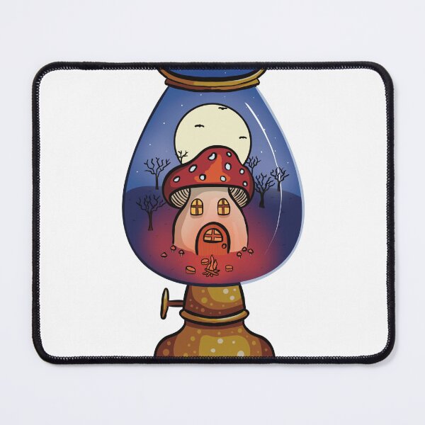 Item preview, Oil lamp with tiny mushroom house designed and sold by SamsShrimporium.