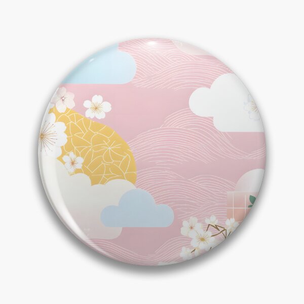 Item preview, Clouds and sakura flowers - Japanese floral art designed and sold by Fab-Haven.