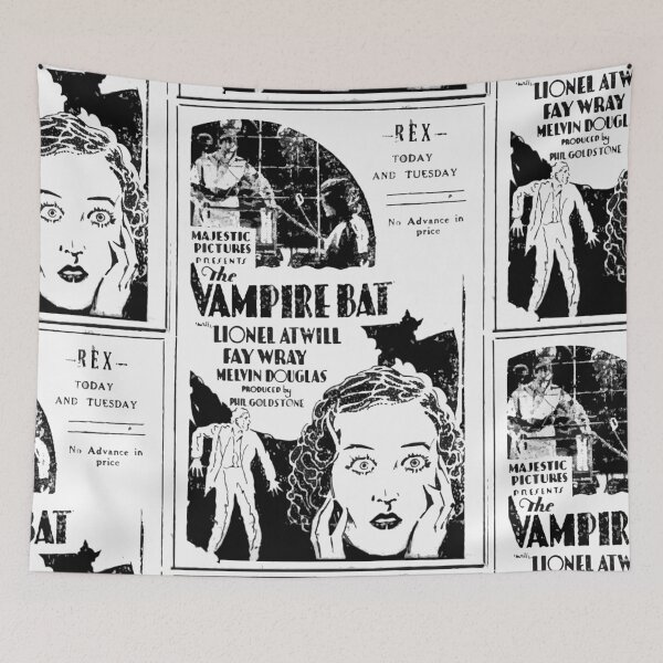 Item preview, Anuncio vintage de película de terror gótica de Halloween de los años 30 con murciélago vampiro designed and sold by shnanogans.
