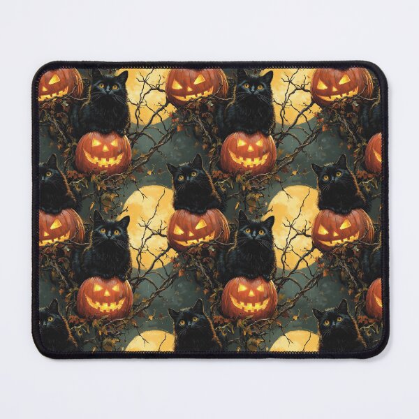 Item preview, Black Cat and Pumpkin Mischief designed and sold by digitalvintage.