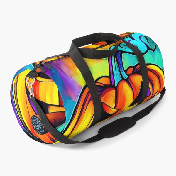 Item preview, Vibrant Jack-o'-Lantern with Mischievous Grin Holding Cigar Amidst Swirling Colorful Lively Smoke AI Generated designed and sold by OlfactoART Studio.