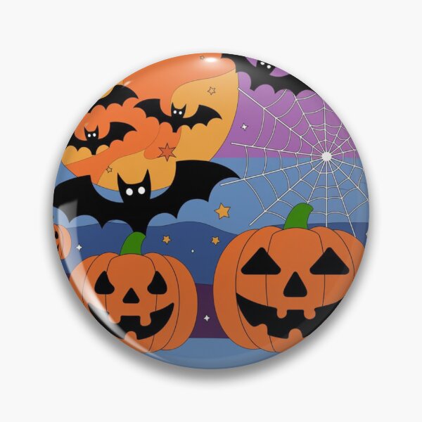 Item preview,   Smile orange carving pumpkin with bats halloween brafdesign designed and sold by Brafdesign.