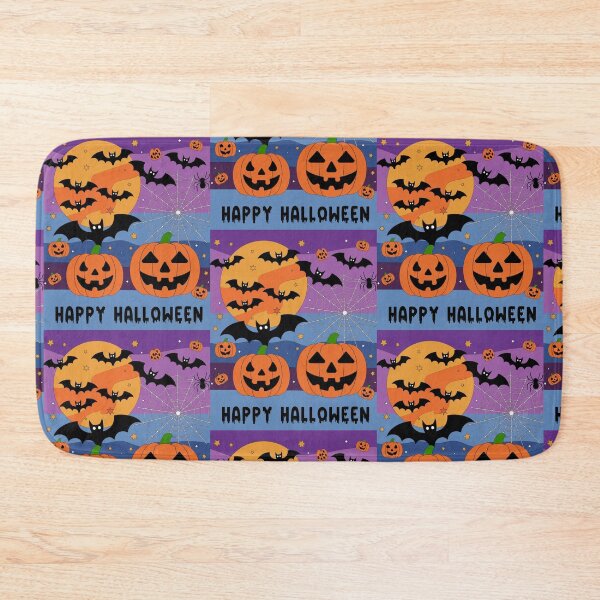 Item preview,   Smile orange carving pumpkin with bats halloween brafdesign designed and sold by Brafdesign.