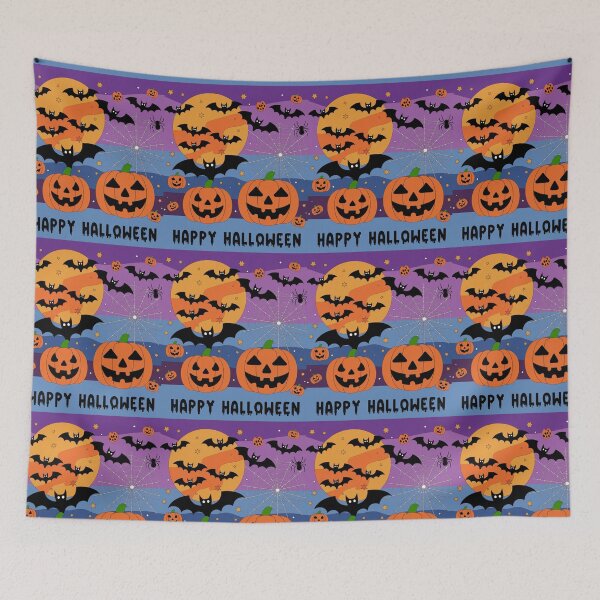 Item preview,   Smile orange carving pumpkin with bats halloween brafdesign designed and sold by Brafdesign.