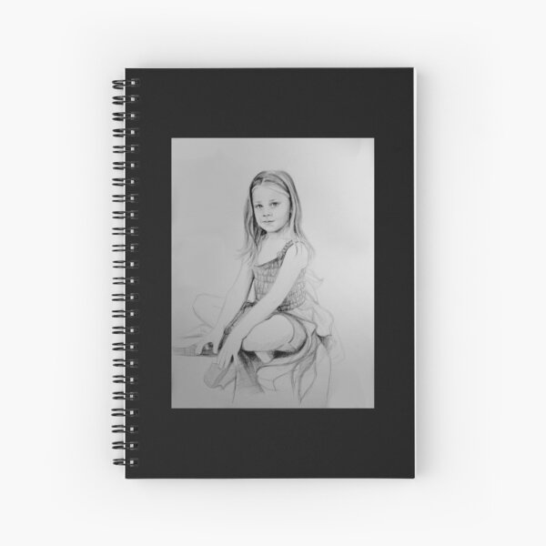 Drawing of a girl in Charcoal by Adelaide Artist Avril Thomas Spiral Notebook