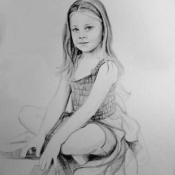 Artwork thumbnail, Drawing of a girl in Charcoal by Adelaide Artist Avril Thomas by AvrilThomasart