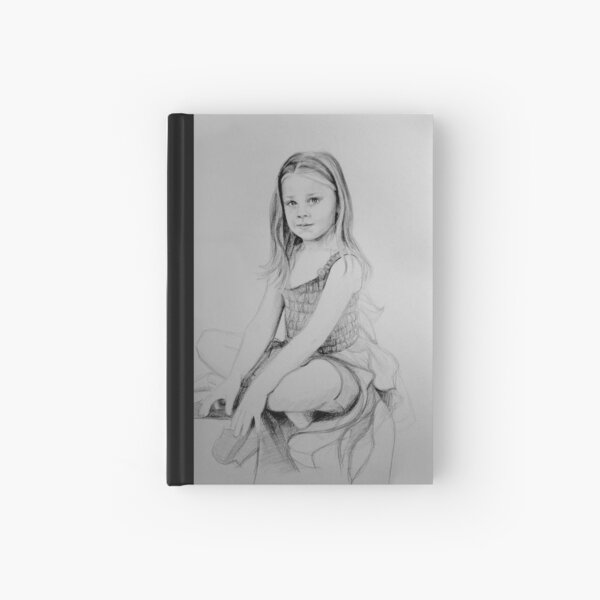 Drawing of a girl in Charcoal by Adelaide Artist Avril Thomas Hardcover Journal