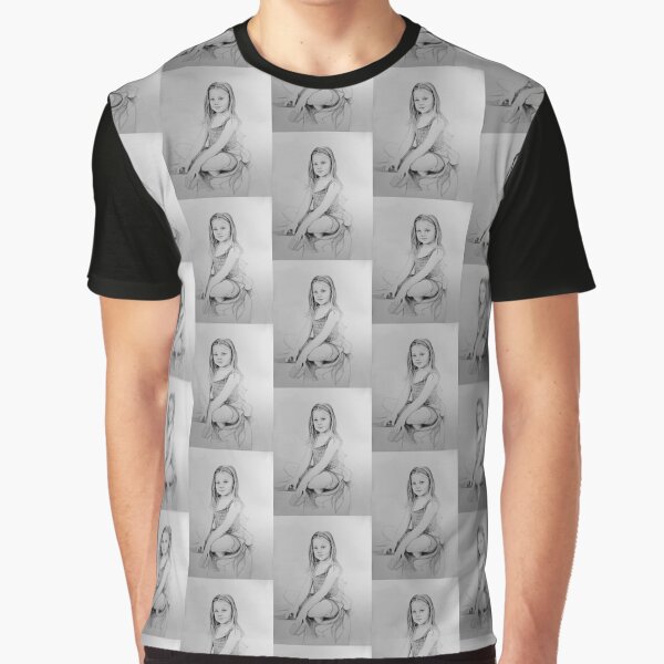 Drawing of a girl in Charcoal by Adelaide Artist Avril Thomas Graphic T-Shirt