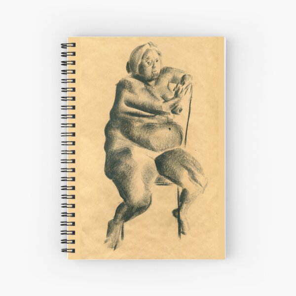 Chubby - Charcoal Drawing by Avril Thomas - Adelaide Artist Spiral Notebook