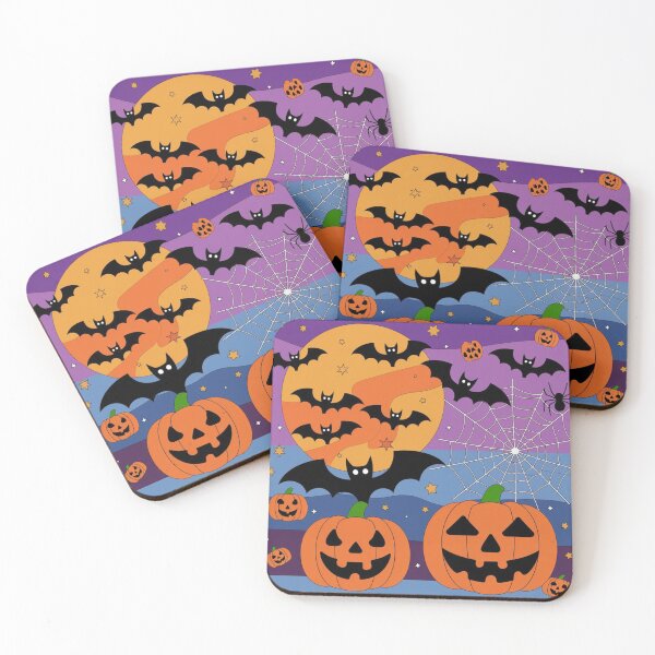 Item preview,   Smile orange carving pumpkin with bats halloween brafdesign designed and sold by Brafdesign.