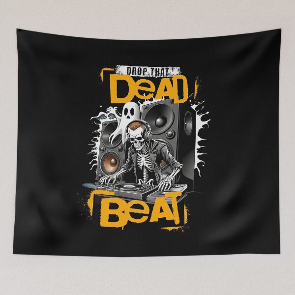 Item preview, Halloween DJ Skeleton "Drop that dead beat" designed and sold by JNicheMerch2018.