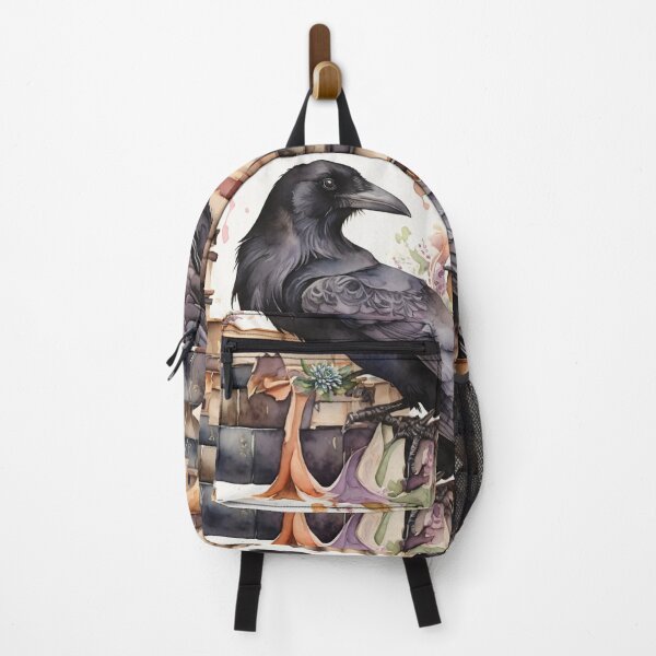 Item preview, Watercolor Crow and Vintage Books designed and sold by Lecturarte.