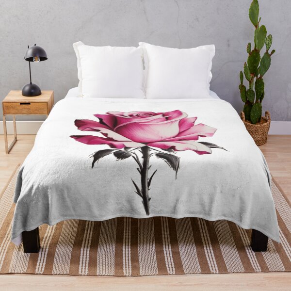 Item preview, A pink rose with a stem and a leaf designed and sold by PWDigitalArt.