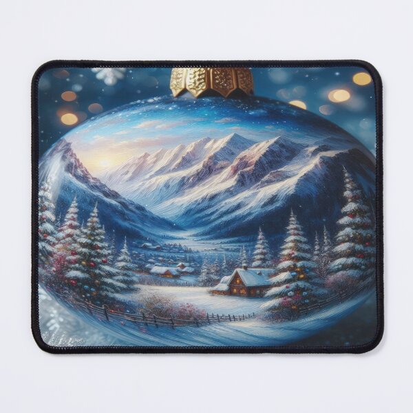 Item preview, cozy holiday feel Christmas tree ball with winter landscape,RBCozyHolidays,CozyHolidays designed and sold by Expressions-Sel.