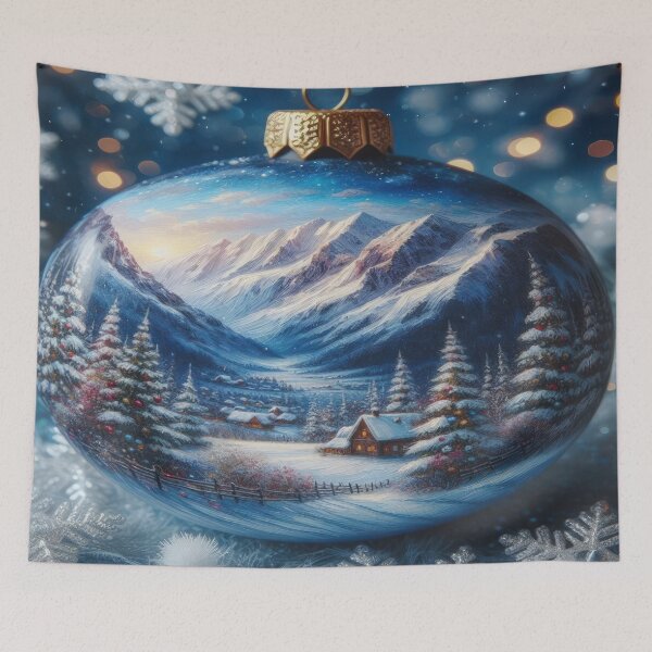 Item preview, cozy holiday feel Christmas tree ball with winter landscape,RBCozyHolidays,CozyHolidays designed and sold by Expressions-Sel.