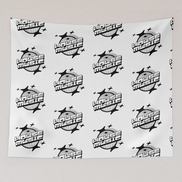 Item preview, HOUSE MUSIC  - Y2K Grid Globe (Black)  designed and sold by Discothreadz.