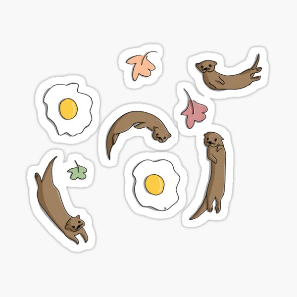 Item preview, Dolly: otters, eggs, leaves designed and sold by Skasi6.
