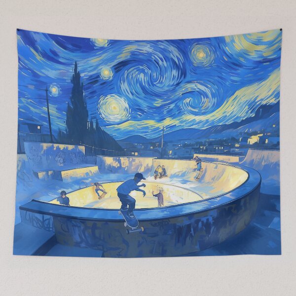 Item preview, Skater starry nights designed and sold by Nowshin Tasnim.
