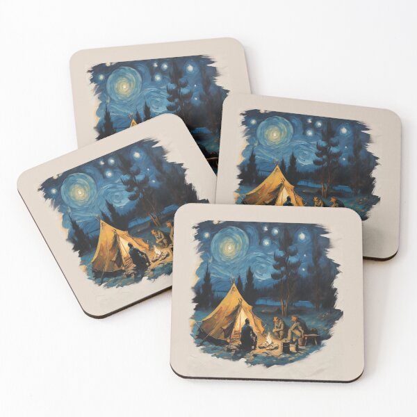 Item preview,  "Starry Campfire: Vintage Tent, Lantern Light, and Friends" designed and sold by Artisticanvas.