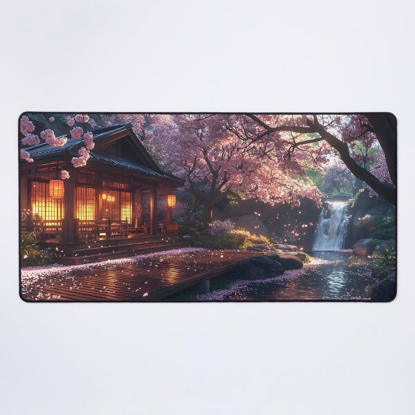 Item preview, Sakura with Waterfall in Japanese Style designed and sold by Cozirlax.