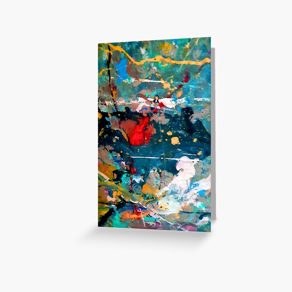 Perception in Cyan Blue by Adelaide Artist Avril Thomas Greeting Card