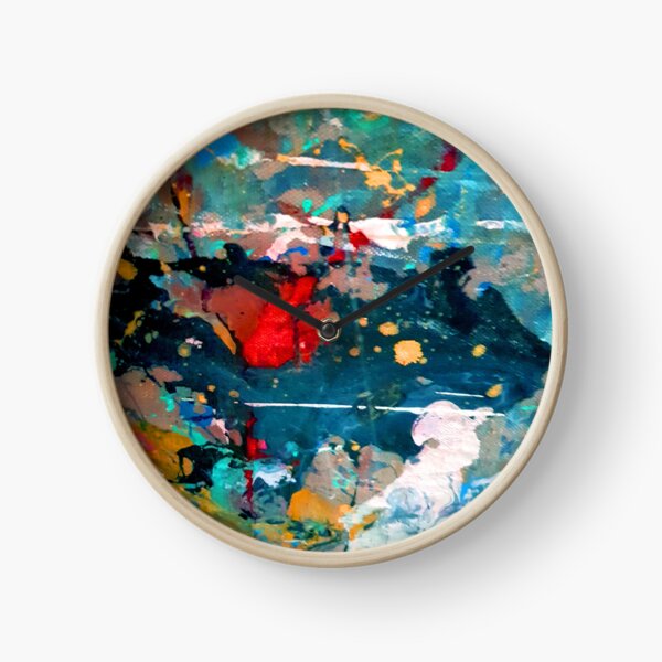 Perception in Cyan Blue by Adelaide Artist Avril Thomas Clock