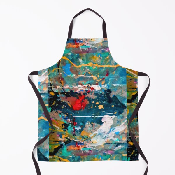 Perception in Cyan Blue by Adelaide Artist Avril Thomas Apron