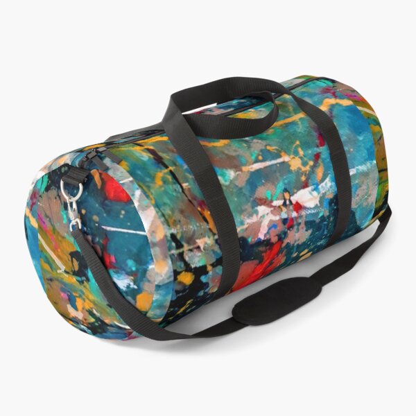 Perception in Cyan Blue by Adelaide Artist Avril Thomas Duffle Bag