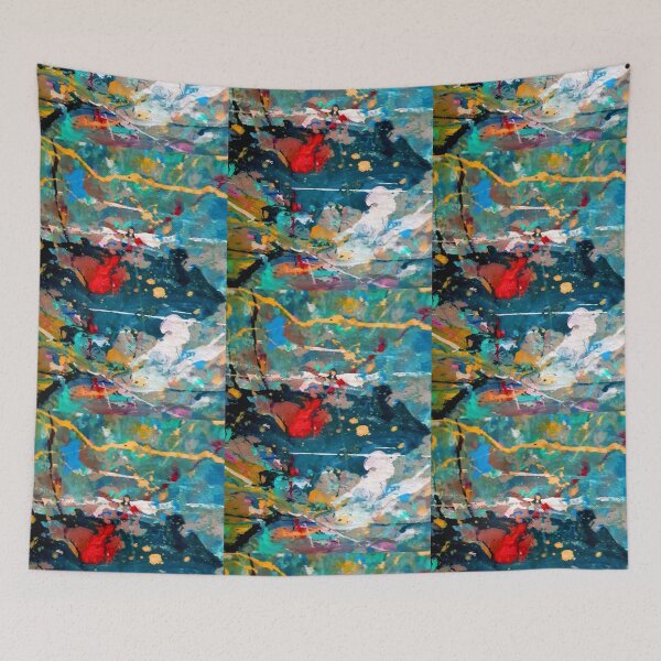Item preview, Perception in Cyan Blue by Adelaide Artist Avril Thomas designed and sold by AvrilThomasart.