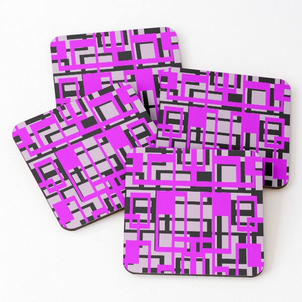Item preview, Geometric Shapes Pattern Lilac-Pink Black Cut Out designed and sold by taiche.