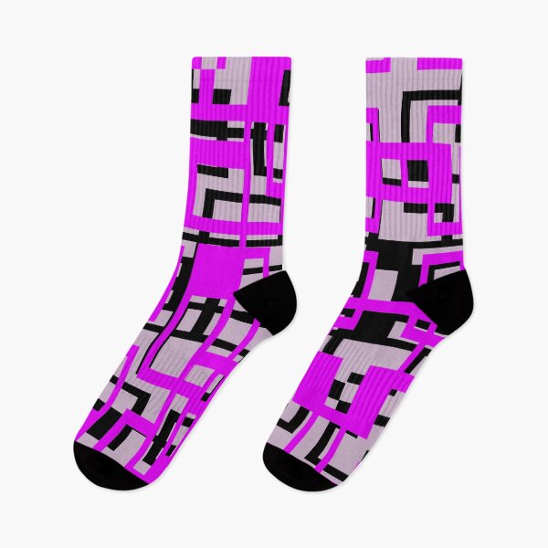 Item preview, Geometric Shapes Pattern Lilac-Pink Black Cut Out designed and sold by taiche.