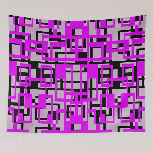 Item preview, Geometric Shapes Pattern Lilac-Pink Black Cut Out designed and sold by taiche.