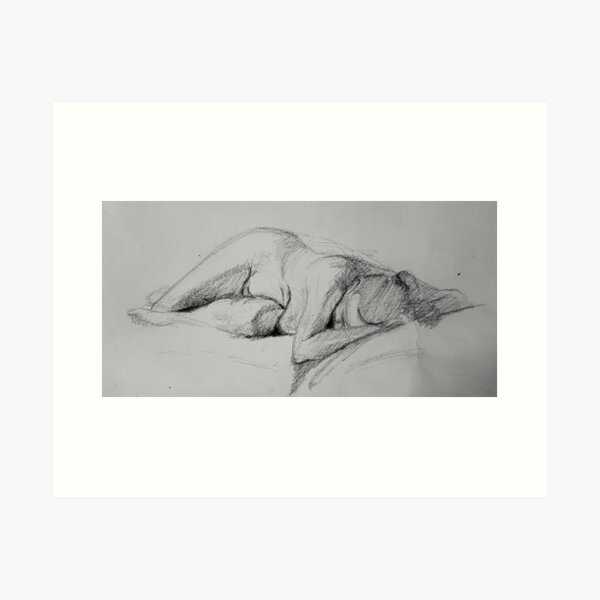Item preview, Sleeping figure Drawing Study by Adelaide Artist Avril Thomas designed and sold by AvrilThomasart.