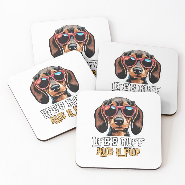 Item preview,  Dog with Sunglasses: "Cool Dog with Sunglasses: Life’s Ruff, Hug a Pup" designed and sold by Nalanda2000.
