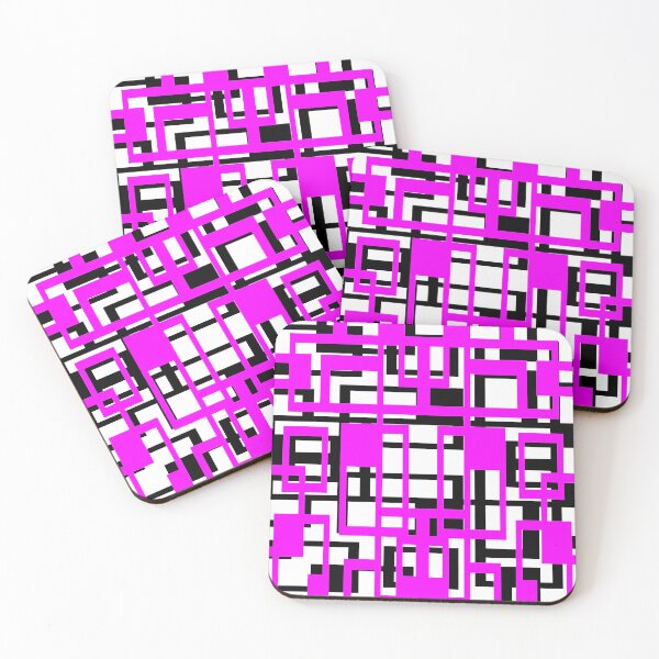 Item preview, Geometric Shapes Pattern Lilac-Pink Black White Background designed and sold by taiche.