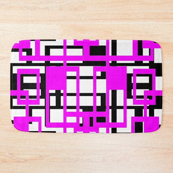 Item preview, Geometric Shapes Pattern Lilac-Pink Black White Background designed and sold by taiche.