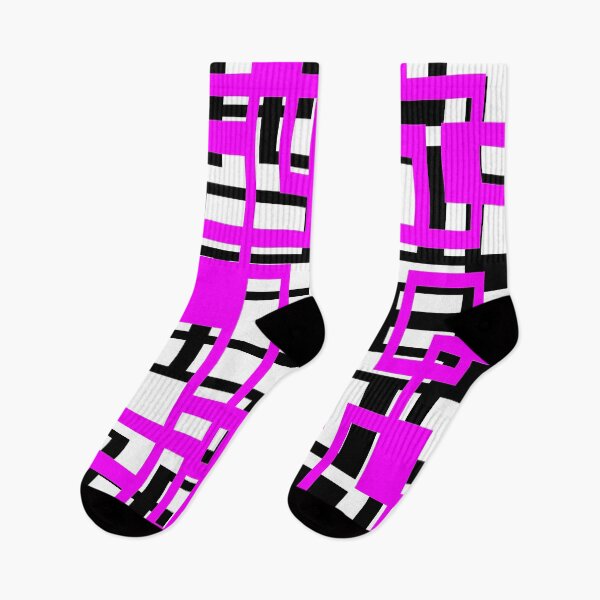 Item preview, Geometric Shapes Pattern Lilac-Pink Black White Background designed and sold by taiche.