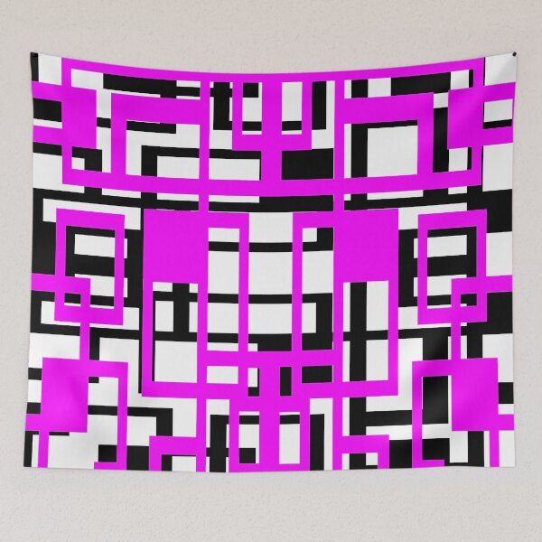 Item preview, Geometric Shapes Pattern Lilac-Pink Black White Background designed and sold by taiche.