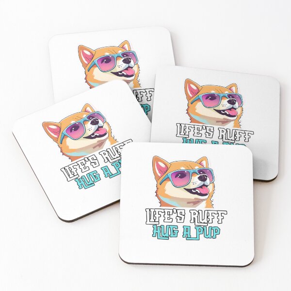 Item preview, Dog with Sunglasses: "Cool Dog with Sunglasses: Life’s Ruff, Hug a Pup" designed and sold by Nalanda2000.