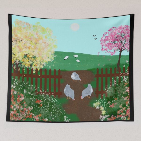 Item preview, Farm, farm scenery, chickens designed and sold by Lupappdesigns.