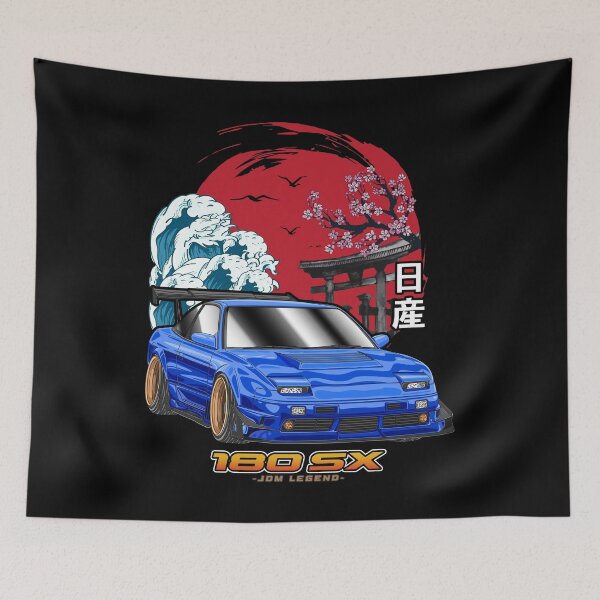 Item preview, Blue Nissan 180SX Japanese Sun Rising designed and sold by JDM Guyvit.