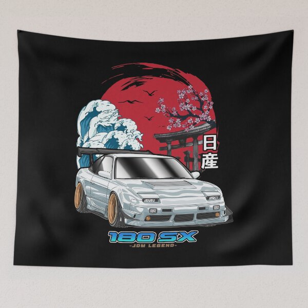 Item preview, White Nissan 180SX Japanese Sun Rising designed and sold by JDM Guyvit.
