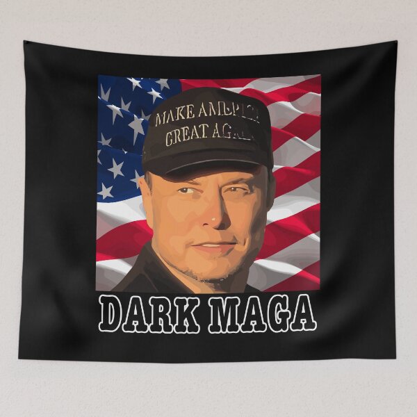 Item preview, Dark Maga Elon Musk designed and sold by PerkyParakeet.
