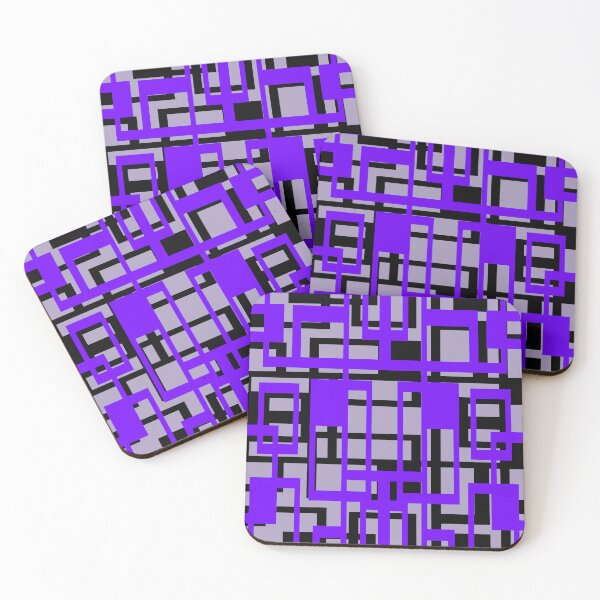 Item preview, Geometric Shapes Pattern Lavender-Blue Black Cut Out designed and sold by taiche.