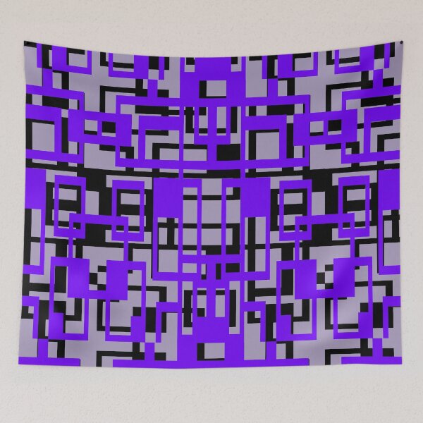 Item preview, Geometric Shapes Pattern Lavender-Blue Black Cut Out designed and sold by taiche.