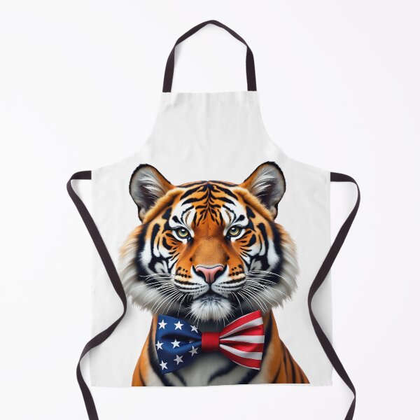 Item preview, Funny cool Tiger wearing a USA flag bow tie designed and sold by LazyOwlStore.