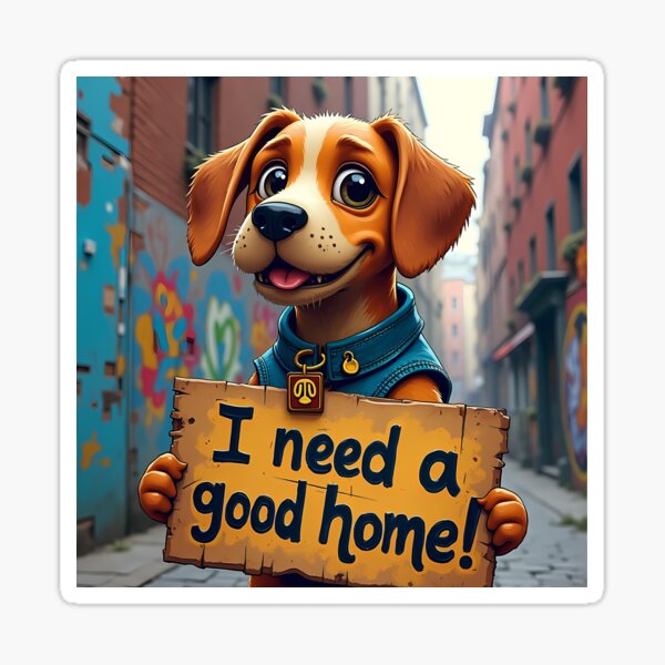 Dog need a home Sticker